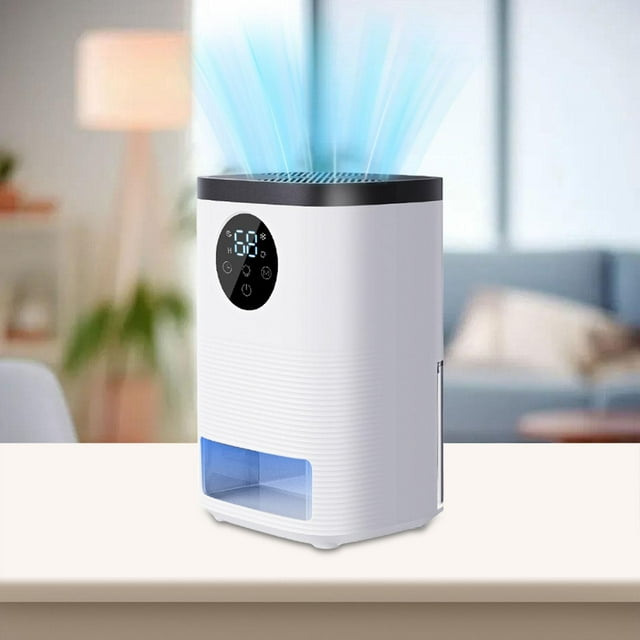 Deshumidificador de aire con pantalla digital, portátil, silencioso, mini deshumidificador eléctrico, descongelación automática para sótanos de
