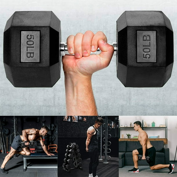 Mascarry Iron Crush Hex Dumbbells, Workout Weights, Heavy Duty PVC