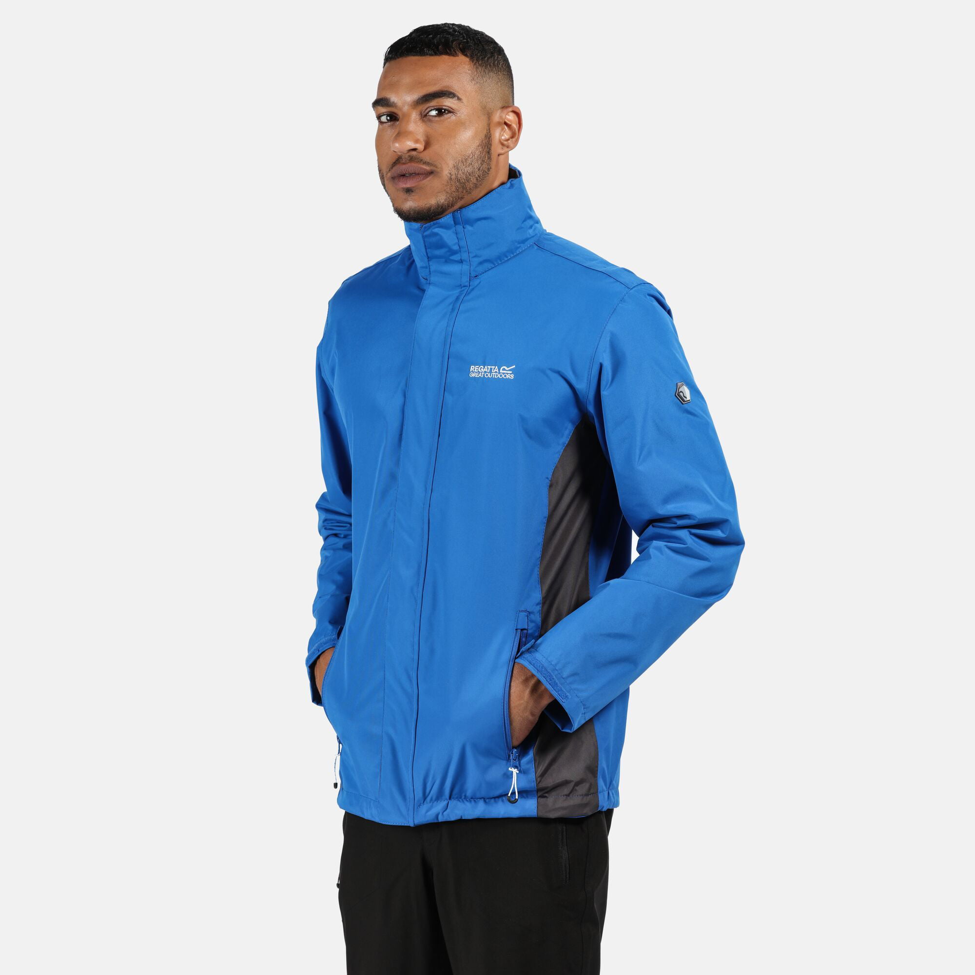 Regatta Mens Matt Windproof Waterproof Hooded Coat Full Zip Lined Rain Jacket 