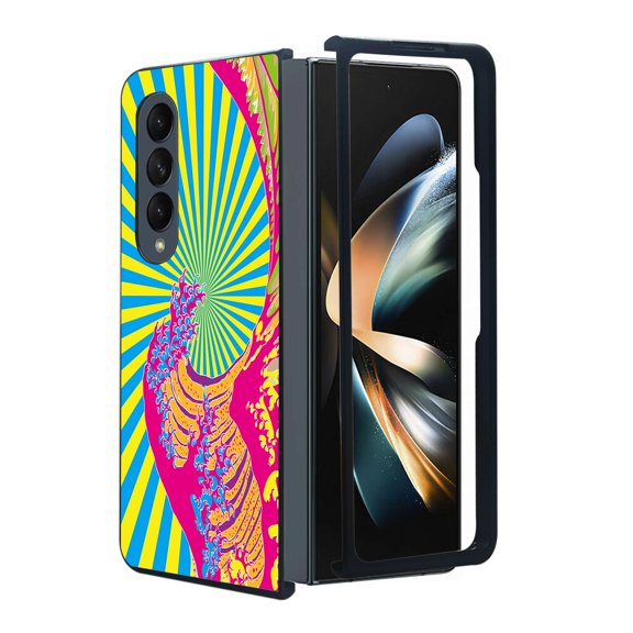 ANJ  Protective Snap-On Design Printed Case Compatible with Samsung Galaxy Z Fold 4 - Neo Japanese Wave
