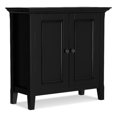 thumbnail image 1 of Amherst 32 inch Wide Solid Wood Transitional Low Storage Cabinet in Black, 1 of 10