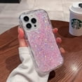 thumbnail image 2 of Compatible for iPhone 12 Case,Cute Sparkly Bling Glitter Wavy Edge Design for Women Girls Soft TPU Shockproof Anti-Scratch Protective Cases for iPhone 12-Pink, 2 of 7