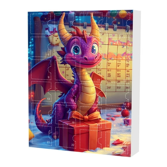 EGNMCR Christmas Decorations, 2024 Christmas Advent Calendar Christmas Dragon Acrylic Hanging Ornament Xmas 24 Days Countdown Calendar Funny Pendants Vintage Hanging Supplies advent calendar