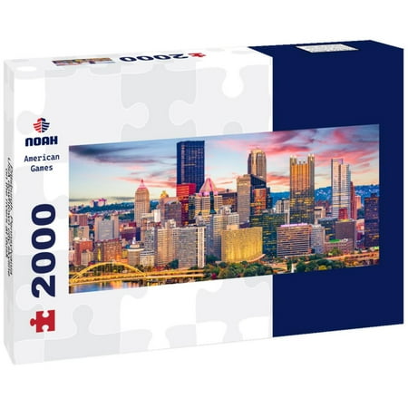 Noah Jigsaw Puzzle Pittsburgh, Pennsylvania, USA downtown city skyline on the rivers at dusk panorama 2000 pieces