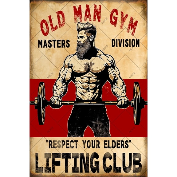 NOETE Workout Metal Tin Sign for Home Gym Vintage 12x16 Inch Metal Tin Sign for Gym Wall Decor - Inspirational Fitness Art for Men & Women
