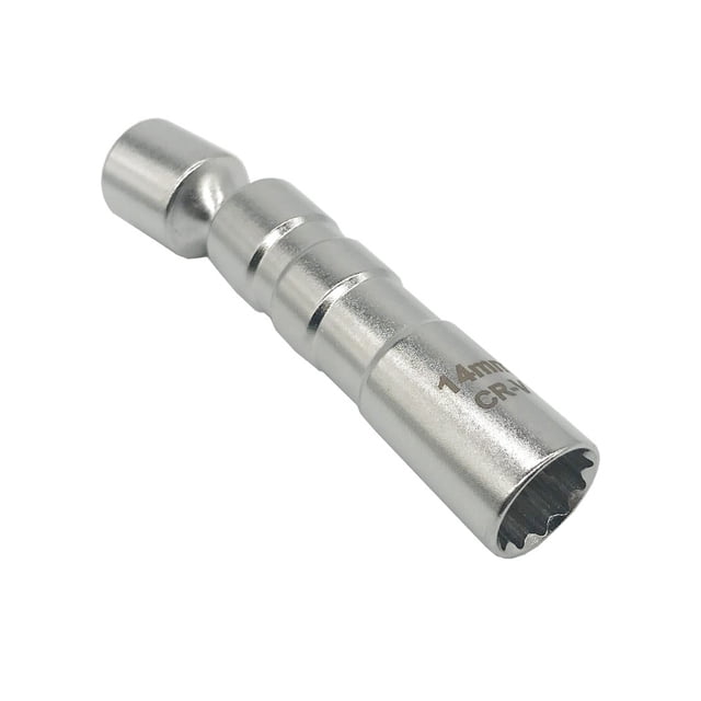 Riwesomey Zócalo de bujía de acero con alto contenido de carbono, 12 puntos, herramientas para quitar automóviles, 14mm Herramientas de reparación de automóviles 14 mm