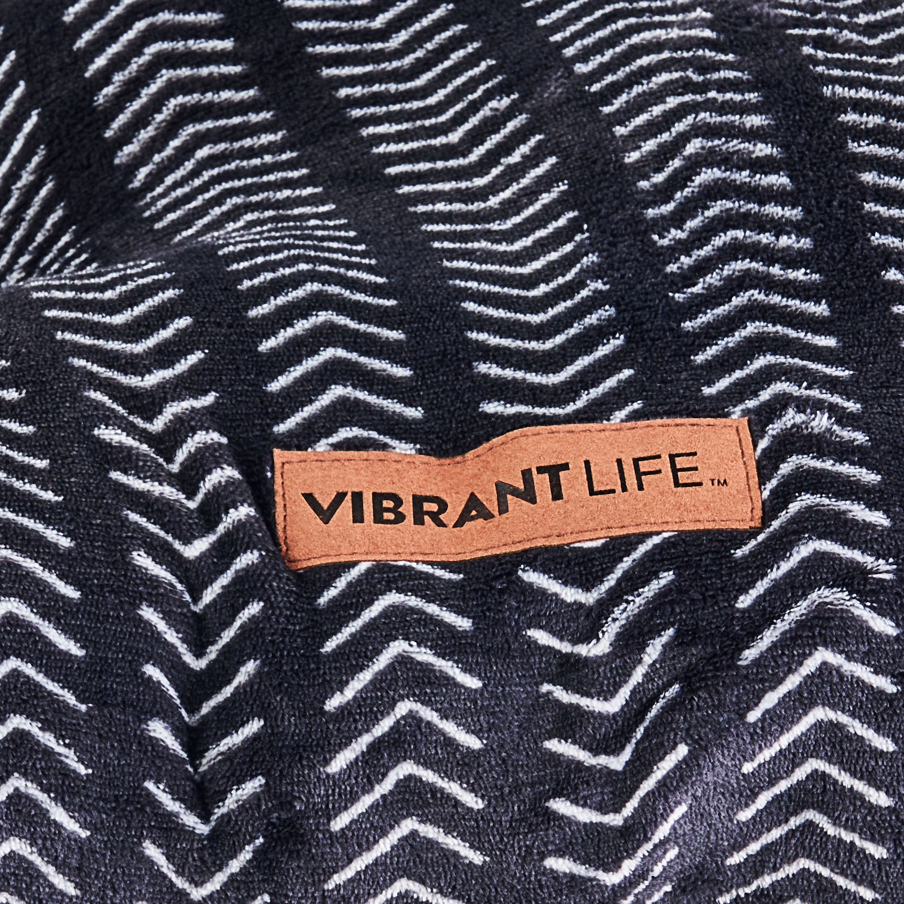 Vibrant Life Pillow Dog Bed for Large Breeds, Tufted Plush,Extra Large, Black, 38" x 48"
