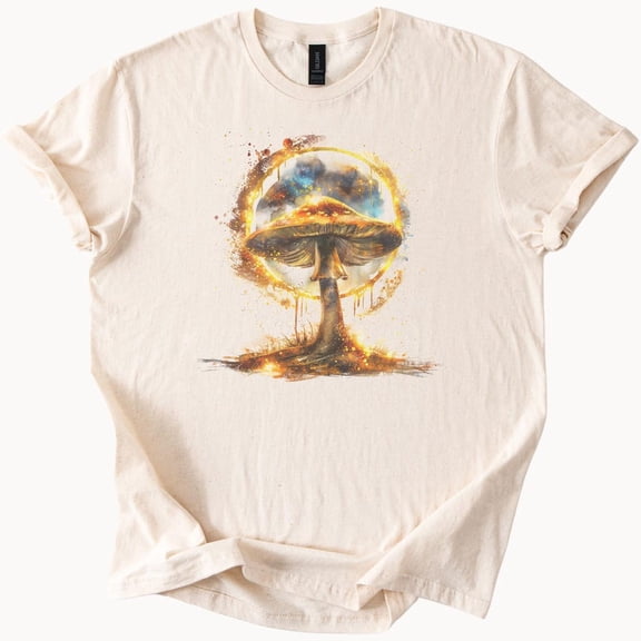 Kiraa Tee With Psychedelic Mushroom T Shirt Magic Fungi Tee Spiritual Trippy Clothing Birthday Gifts; For Men & Women