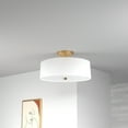 thumbnail image 3 of Dainolite Fabric Transitional 3 Light Everly White Semi-Flush Mount, 3 of 3