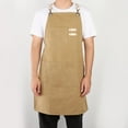 thumbnail image 4 of Canvas Apron Chef Apron Large Pockets Brown, 4 of 9