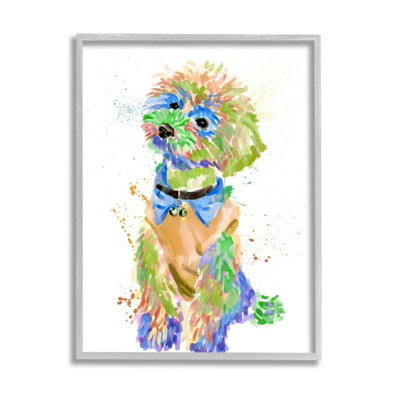Stupell Industries Expressive Fluffy Dog Chic Clothes Abstract Pet Fur, 16 x 20, Design by Ziwei Li