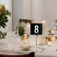 thumbnail image 6 of FAVSTOCK Double Sided Plastic Table Numbers for Restaurant, Wedding Seating Signs for Party, Banquets, Table Numbers - 4" x 4" White on Black (50), 6 of 6