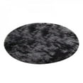 thumbnail image 1 of Sonbest Fluffy Colorful Shag Round Area Rug Plush Carpet For Kids Girls Living Room Bedroom Decor Multicolor Area Rug (Round) Gradient Dark Gray 120*120, 1 of 7
