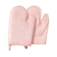 thumbnail image 2 of Mitts de horno Guantes de aislamiento de calor resistente al calor Guantes de horno suministros de cocción Mitts colgando para acampar a la parrilla Rosa, 2 of 8