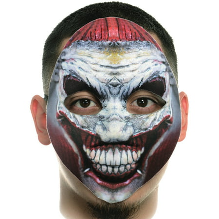 Creepy Fabric Form Fitting Crazy Clown Face Mask Costume Accessory