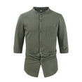 thumbnail image 2 of Yufatyle Mens Short Sleeve Shirts Button Down Summer Tops Relaxed Fit Midweight Short-Sleeve T-Shirt Men's Short Sleeve Solid Color T-Shirt Collection, Army Green-2XL, 2 of 5