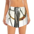 thumbnail image 4 of Lsque Gothic Skeleton With Roses Printed Women's Running Shorts with Liner Pockets,Elastic Quick Dry Workout Athletic Gym Yoga Shorts,Womens High Waist Shorts-X-Large, 4 of 9