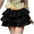 thumbnail image 2 of Feancey Tiered Shorts Women Flowy Ruffle Bloomers Shorts Summer Elastic Waist Pleated Shorts Cute Mini Date Night Hot Pants Black S, 2 of 7