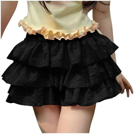 Clearance! Under $10 qolati Women s Lace Bloomers Y2k Ruffle Short Elastic Waist Bow Front Pjs Shorts Cute Microes Boyshorts