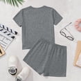 thumbnail image 7 of Cethrio Girls Summer Outfit Sets, Crew Neck Short Sleeve Casual Printed Kids' 2 Piece Sets Gray Size 13-14T, 7 of 7
