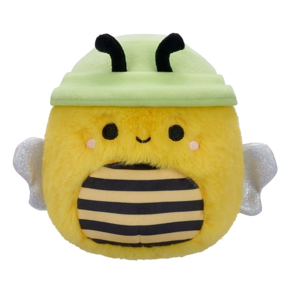 Squishmallows FuzzAMallow Official 5 inch Sunny the Yellow Honey Bee With Green Bucket Hat - Child's Ultra Soft Plush Toy