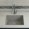 thumbnail image 4 of 23" x 18" Quartz Kitchen Sink, Single Bowl Sink, Drop-in Sink, Undermount Sink, Granite Kitchen Sink, Galaxy Concrete Kitchen Sink, with Steel Grid and Basket Strainer Lexicon Platinum LP-2318-C, 4 of 7
