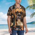 thumbnail image 5 of Boxer Dog Hawaiian Shirts For Men, Summer Short-Sleeve Relaxed-Fit Button-Down Shirts 3x-Large, 5 of 9
