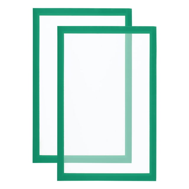 Unique Bargains Magnetic Sign Holder 8.5 x 11, 2 Pack Magnetic Display Frame A4 Magnetic Picture Frame for Refrigerator, Green