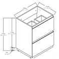 thumbnail image 2 of Freestanding 24" Bathroom Cabinet With Double Drawers - Brown Sink Vanity Drawer, Engineered Wood, Feature, 2 of 4