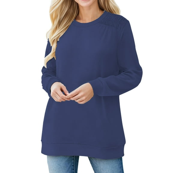 EDFBUYKRS Female Long Sleeve Sweatshirt Crewneck Heavy Blend Sweatshirt for Men and Women Long Sleeve Size M