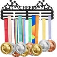 thumbnail image 2 of Cheer Cheerleading Medal Holder Pentagram Medals Display Rack Sturdy Steel Metal Holder Wall Mount No Hooks Over 60 Medals, 2 of 9