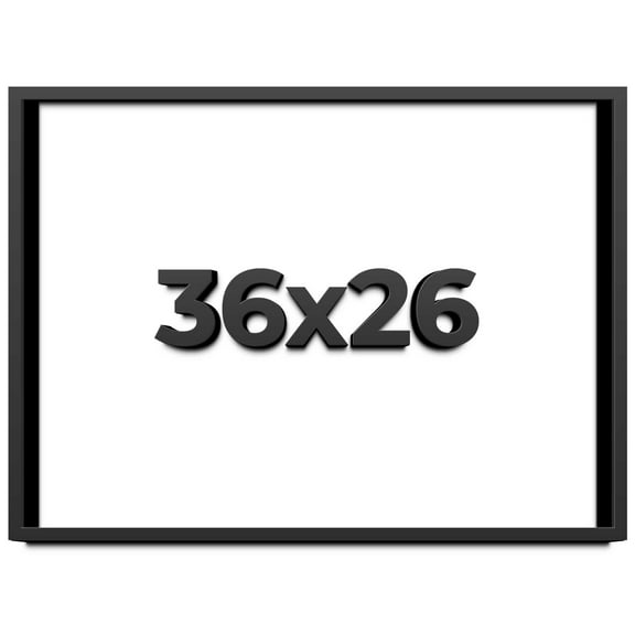 36x26 Shadow Box Frame Black | 1 inches Deep Real Wood Contemporary Shadowbox Display Frame | UV