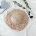 thumbnail image 3 of Cheers.US Women Handmade Straw Hat Wide Brim Beach Sun Cap Foldable Large Lady Floppy, 3 of 3