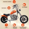 thumbnail image 5 of 36V Power Ride on Motorcycle for Teen, Kids Electric Motorcycle with Front Wheel suspension, LED Light, Top Speed 13.6 Mph, Electric Dirt Bike for Boys Girls, Oranger, 5 of 7
