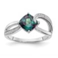 thumbnail image 2 of Auriga Fine Jewelry 925 Sterling Silver Created Alexandrite and Diamond Ring for Women Size 6, 2 of 6
