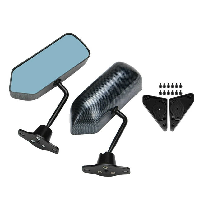 sweethay Universal F1 Style Carbon Fiber Blue Wing Metal Side Mirror Mirrors Bracket Vehículos, repuestos y accesorios Mis Tipo 1