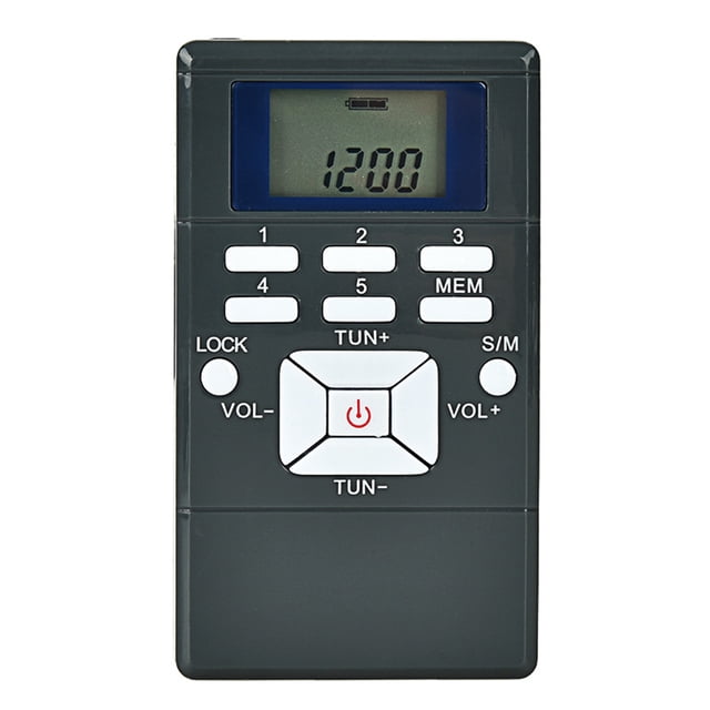 Receptor de radio de bolsillo FM Sintonización digital Estéreo de banda única con pantalla LCD Auricular para caminar seitruly DZ6902-02B