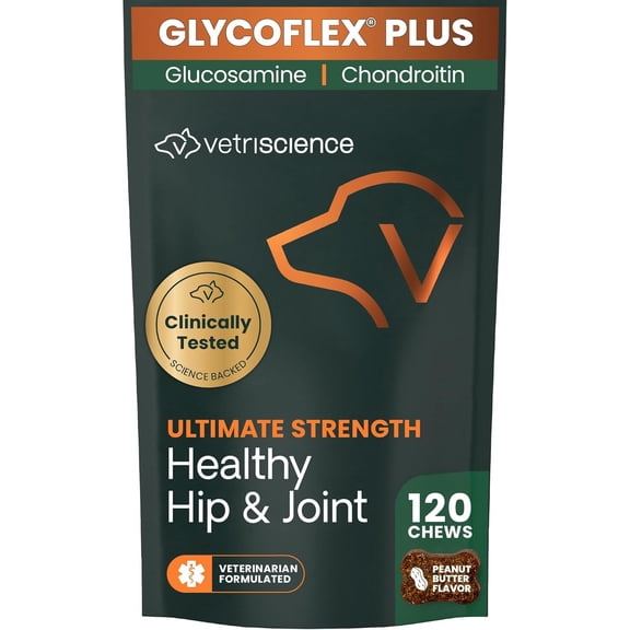 VetriScience Ultimate Strength Hip & Joint for Dogs, Peanut Butter, 120ct