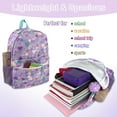 thumbnail image 6 of 17 Inch Heart Printed Backpack with Side Mesh Pockets and Front Zippered Pockets in Pastel Festive Hearts, 6 of 7