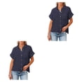 thumbnail image 1 of Sonducket Blusa de manga corta para mujer, camisa básica diaria con botones, para viajes, vacaciones en la playa, moda para mujer, ropa de Type3 NO3, 1 of 6