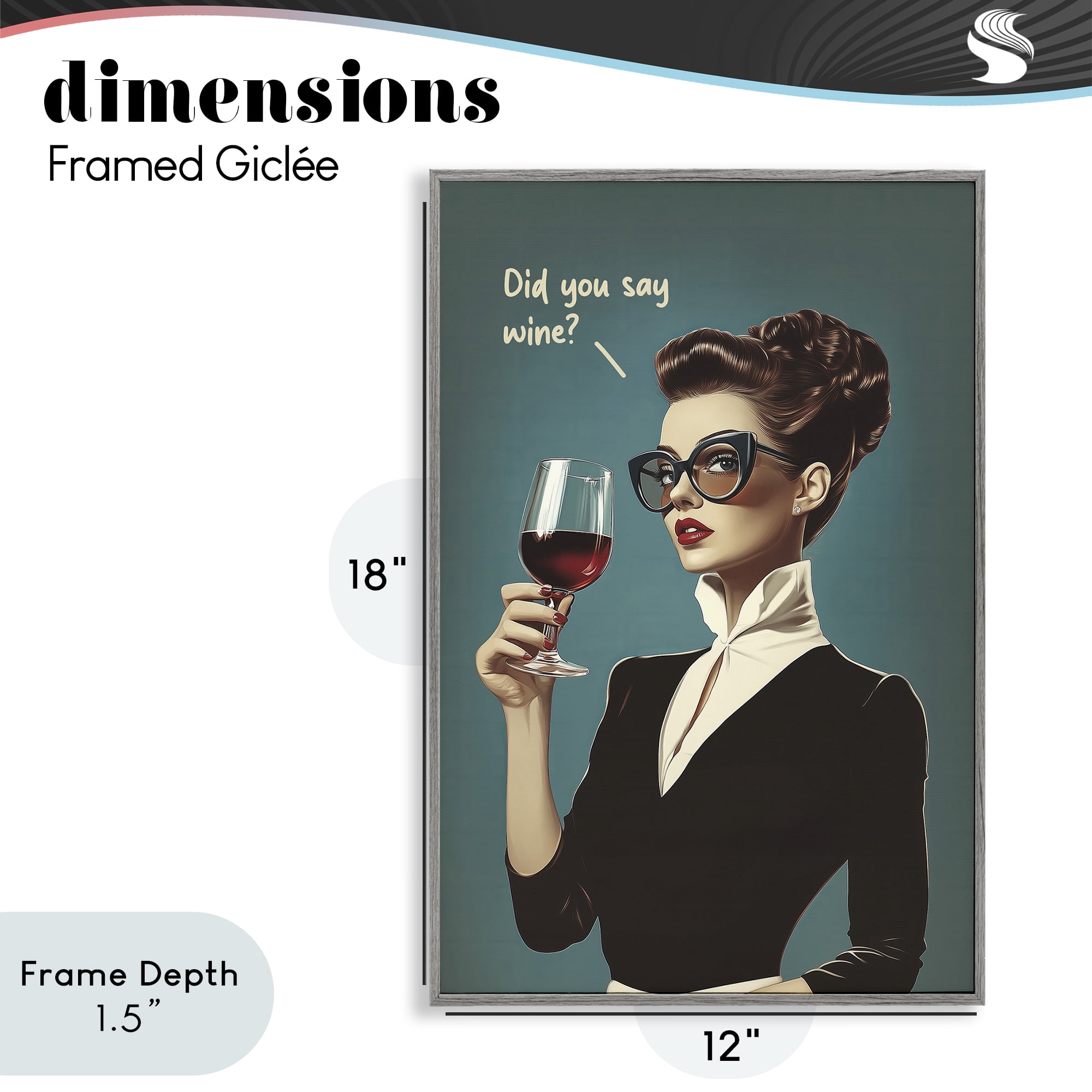 Stupell Industries Did You Say Wine Gray Framed Giclee Art, design by Andreas Magnusson