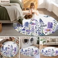 thumbnail image 5 of Round Area Rugs Collection 4 Ft, Purple Floral Non-Slip Residential Carpet, Spring Lavender Daisy Butterflies Botanical Indoor Crawling Mats Runner Rugs for Living Room/Dining Room/Bedroom, 5 of 8
