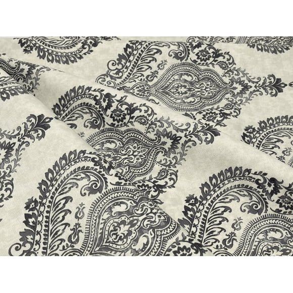 Waverly Inspirations 45" 100% Cotton Duck Large Damask Charcoal Color Sewing Fabric by the Bolt