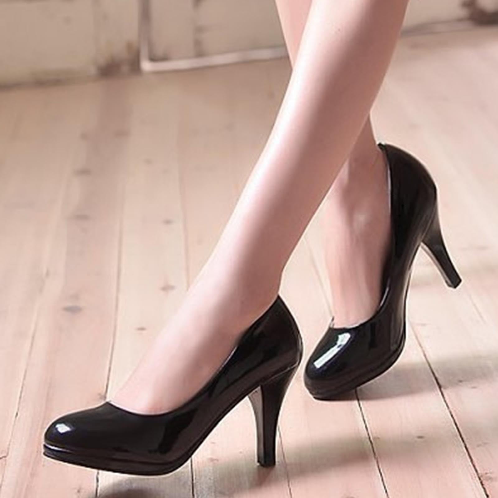 Sanbonepd Pumps Fashion Spring And Women Pumps Shoes Professional Heeled Shoes Patent Leather Shallow Mouth Work Shoes - Walmart.com