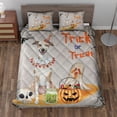 thumbnail image 2 of Trick or Treat Whippet Funny Mummy Cosplay Pumpkin Candy Basket Quilt Bedding Set Dog Lover 1 Blanket Bed Cover 2 Pillowcases - 12016, 2 of 5