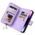 thumbnail image 3 of ELEHOLD for iPhone 14 Pro 6.1 inch Flip Leather Wallet Case with Card Holders Kickstand Magnetic Clasp Lanyard Shoulder Strap Shockproof Protective Case,Purple, 3 of 6