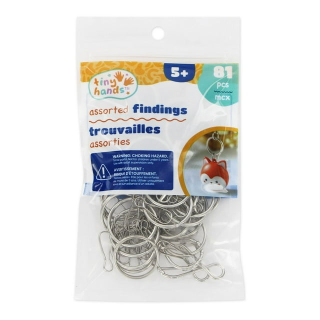 TINY HANDS Assorted Findings, 81 pcs, Age 5+, Kids, DIY Craft Accessories