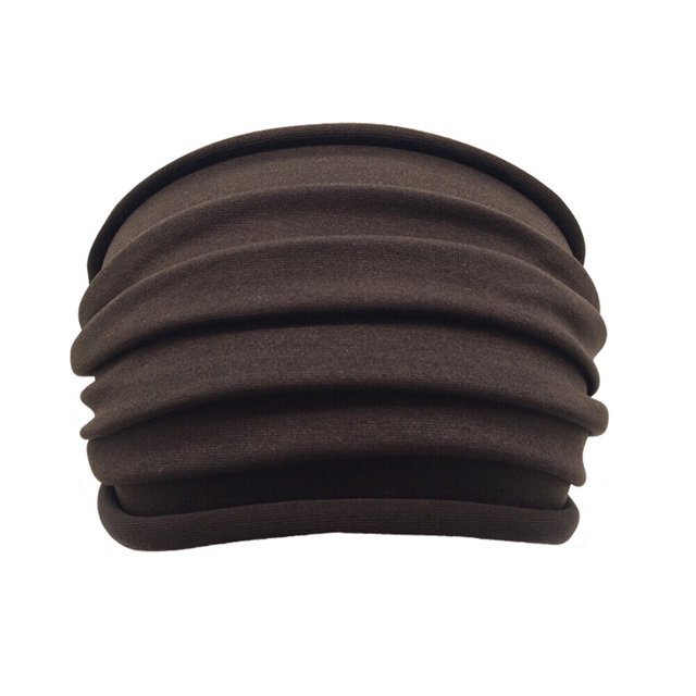 Turbante elástico suave para mujer, diadema ancha para correr, cinta para el pelo para yoga, café ER