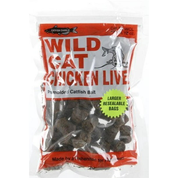 Catfish Charlie Wild Cat Chicken Liver Premolded Dough Balls Bait, 12
