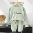 thumbnail image 2 of CAUYDY Kids Girl Outfits Clothing for Child 5-7T 8-10Y Long Sleeve Tee Shirt Elastic Pants 2 Piece Fall Winter Set Girls Pajamas Sizes 8-9 Years,Light Green, 2 of 5